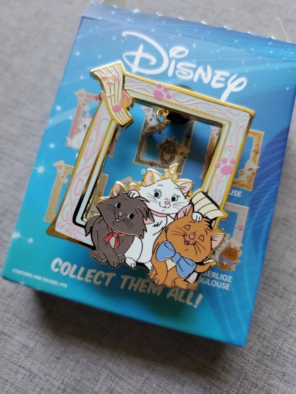 Disney The Aristocats Music Frames Blind Box Pin Kittens Toulouse Berlioz Marie